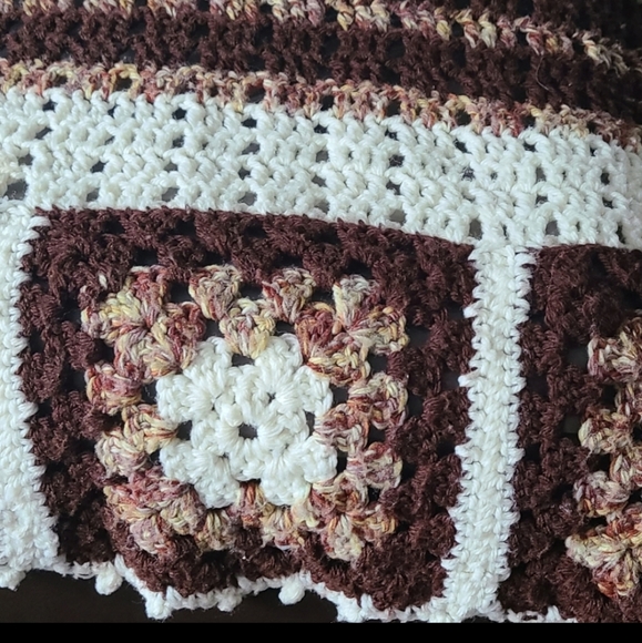 🔥VINTAGE Handmade Crochet Afghan Throw Blanket - Picture 3 of 6
